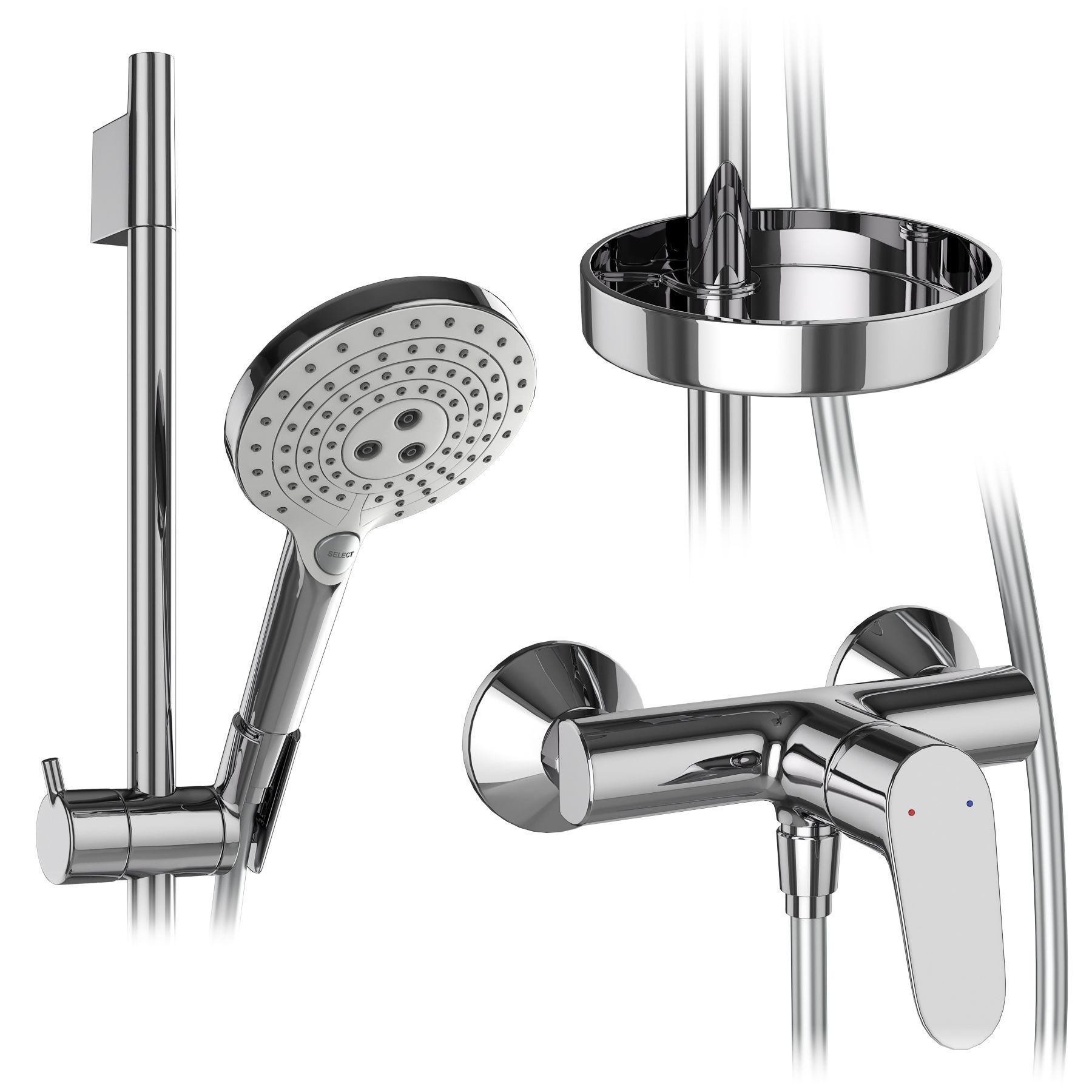 Faucets and shower systems Hansgrohe set 176 3D model_7