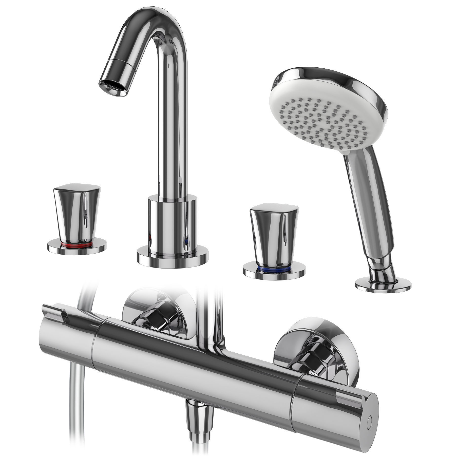 Faucets and shower systems Hansgrohe set 176 3D model_3