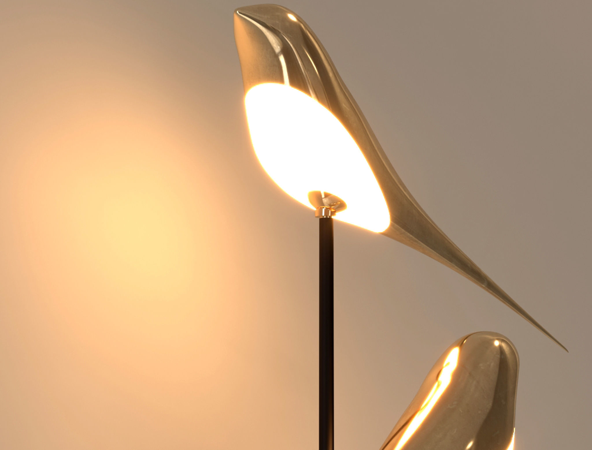Birds wall light 3D model_4