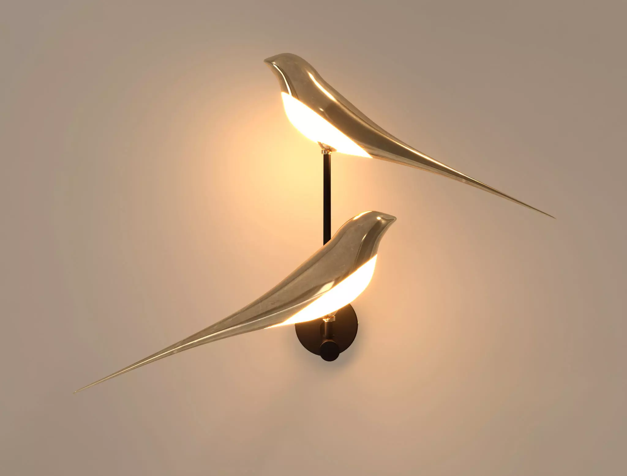 Birds wall light 3D model_0