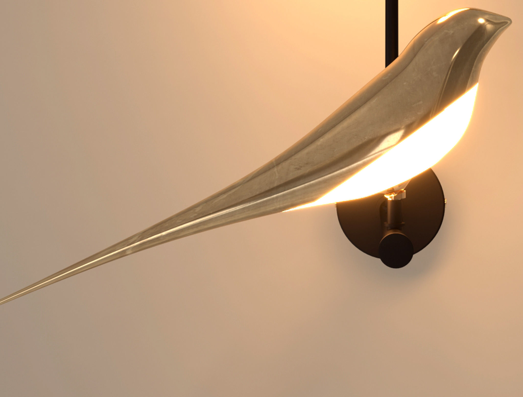 Birds wall light 3D model_3