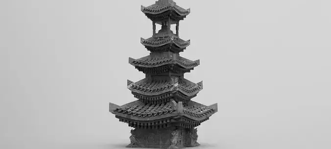 Stylized Chinese tower 3
