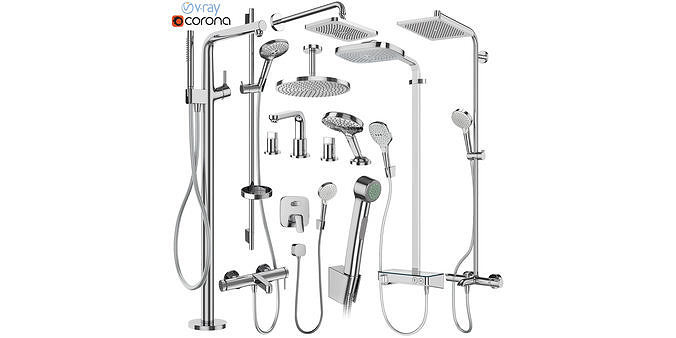 Faucets and shower systems Hansgrohe set 178 3D model