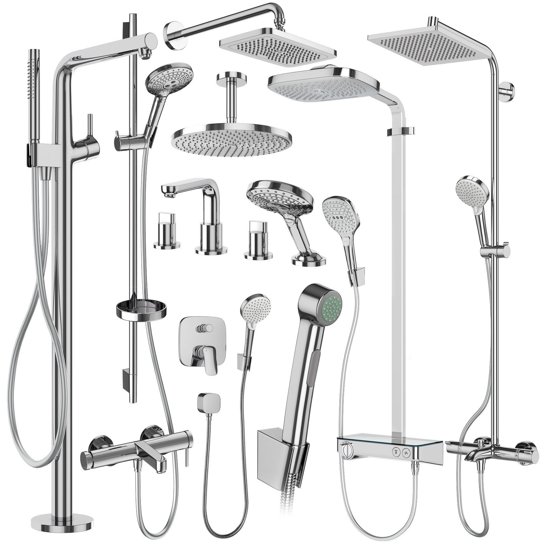 Faucets and shower systems Hansgrohe set 178 3D model_2