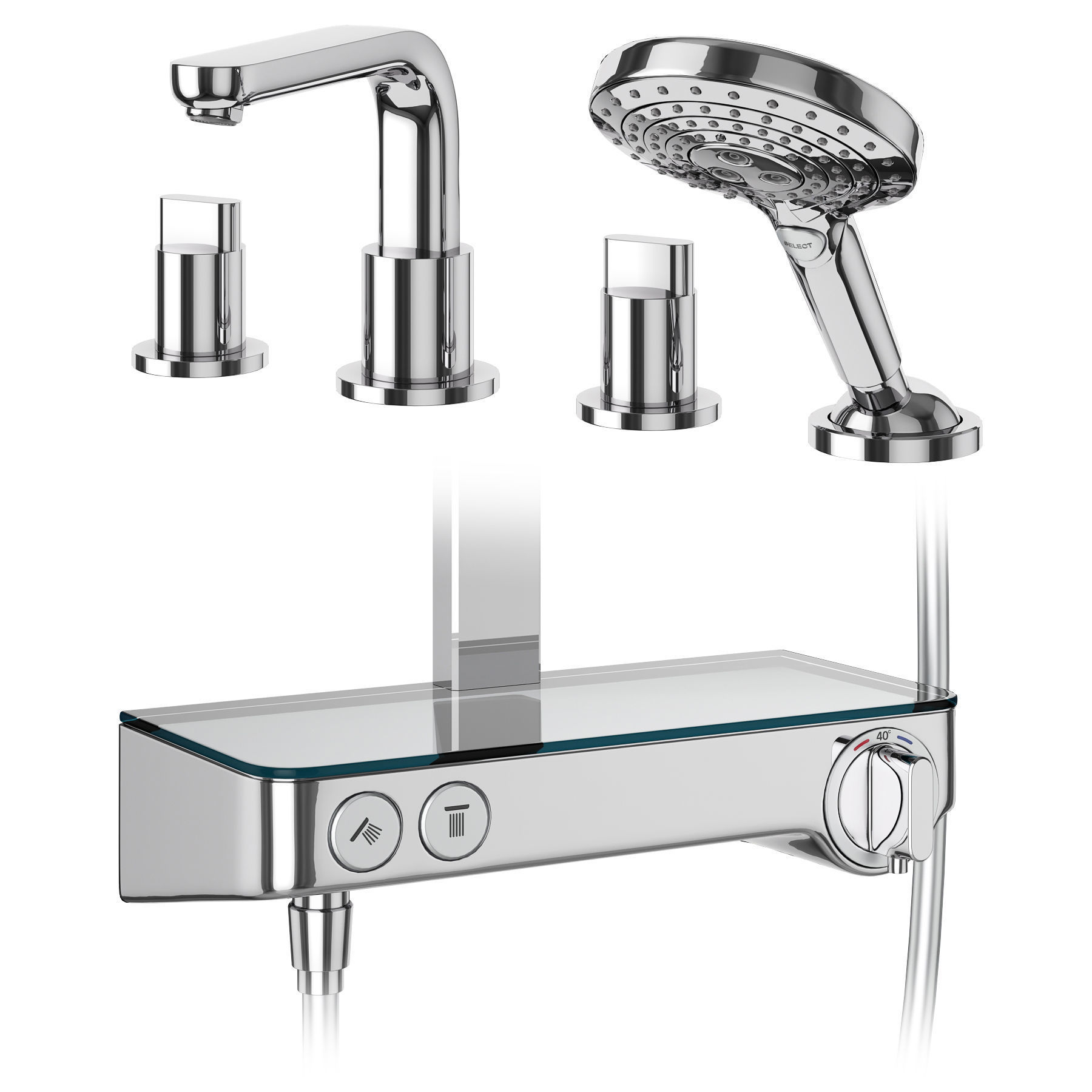 Faucets and shower systems Hansgrohe set 178 3D model_3