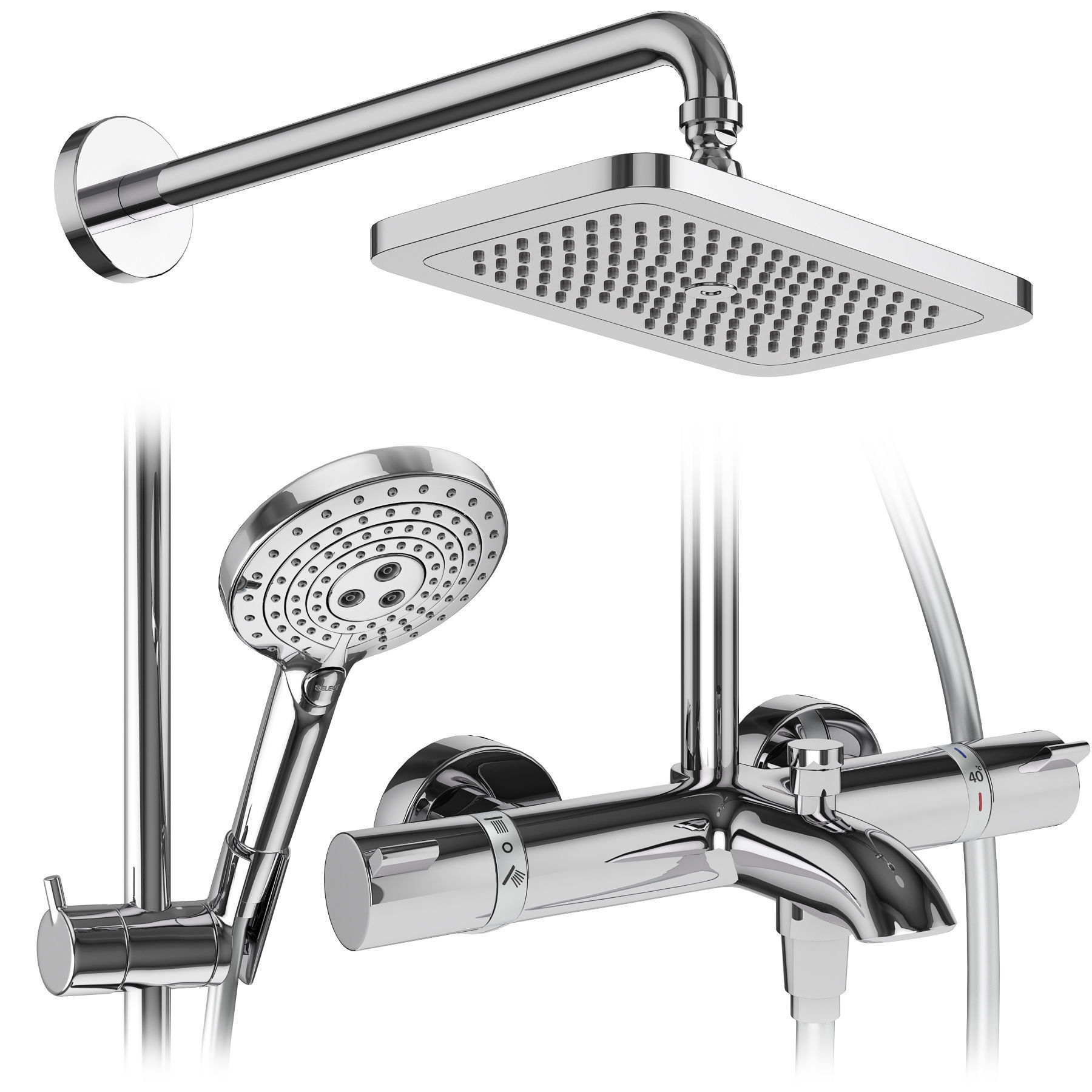 Faucets and shower systems Hansgrohe set 178 3D model_7