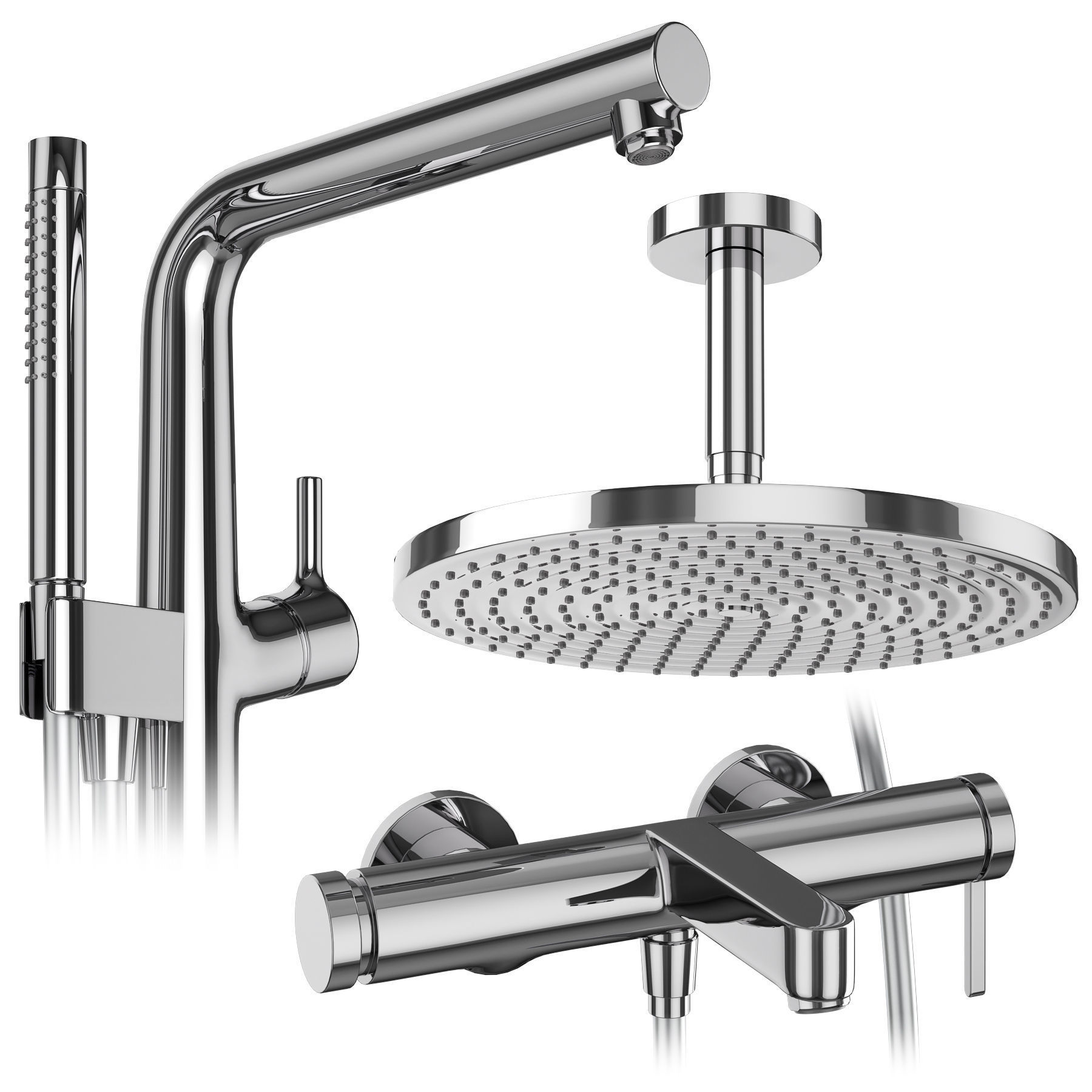 Faucets and shower systems Hansgrohe set 178 3D model_5