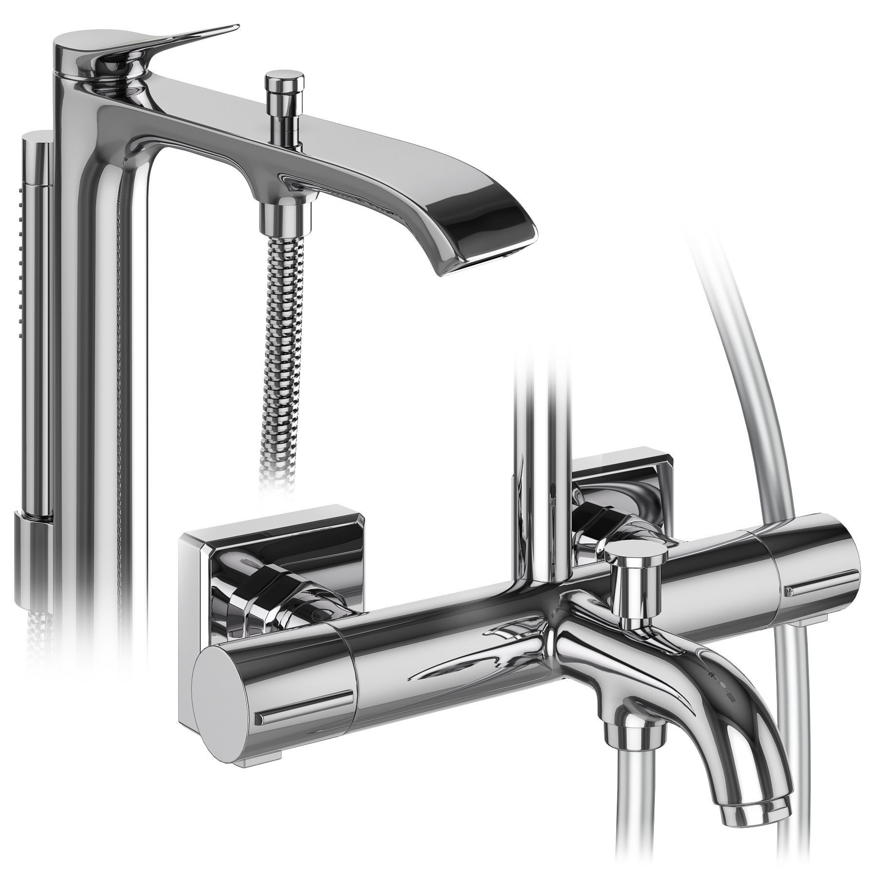Faucets and shower systems Hansgrohe set 179 3D model_5