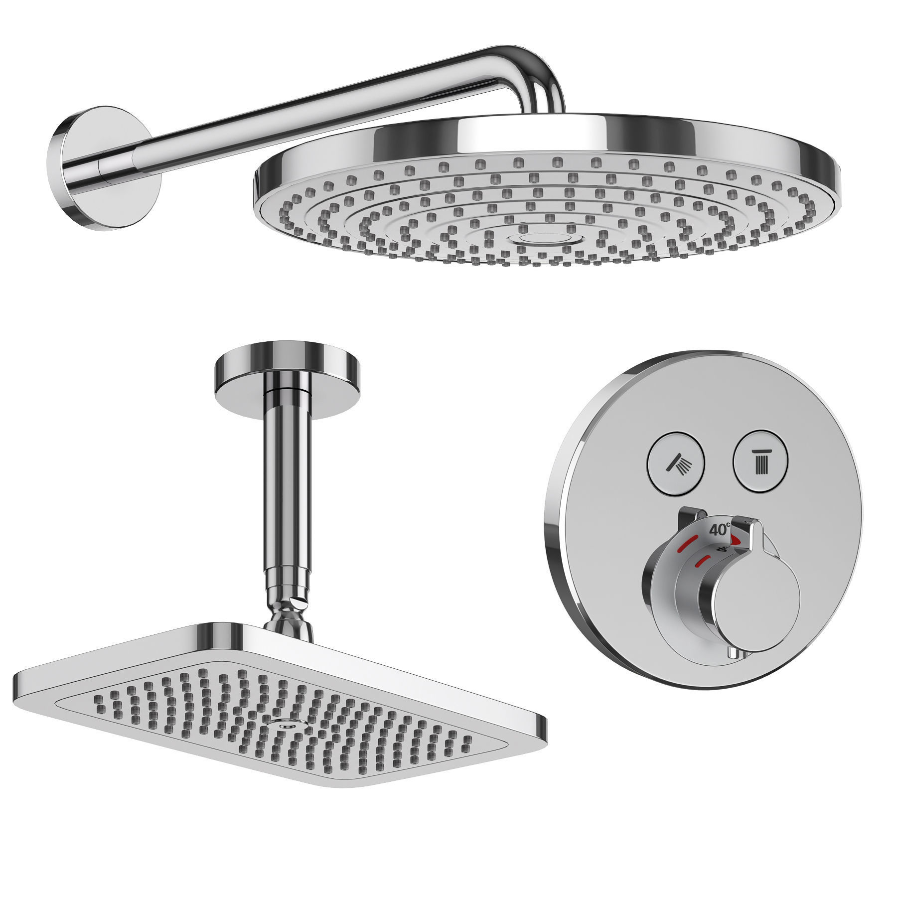 Faucets and shower systems Hansgrohe set 179 3D model_7