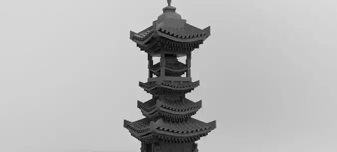 Stylized Chinese tower 5 