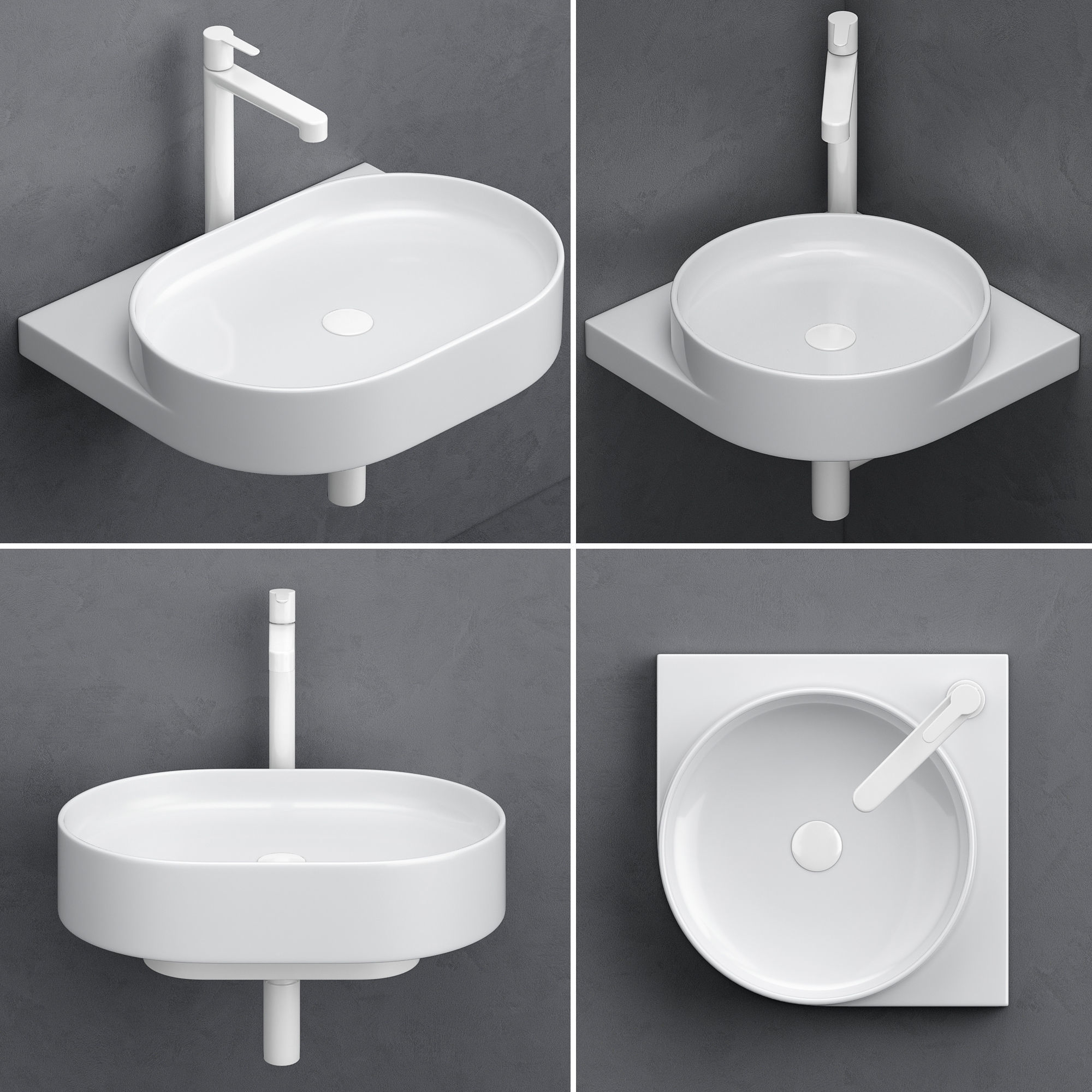 Washbasins Ravak Yard 3D model_4