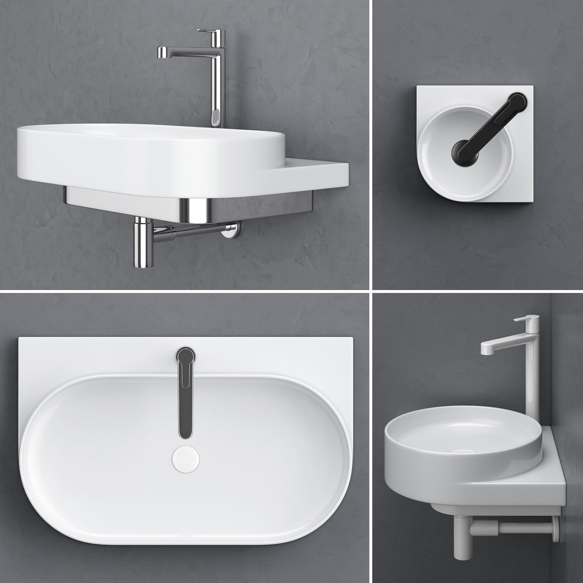 Washbasins Ravak Yard 3D model_3