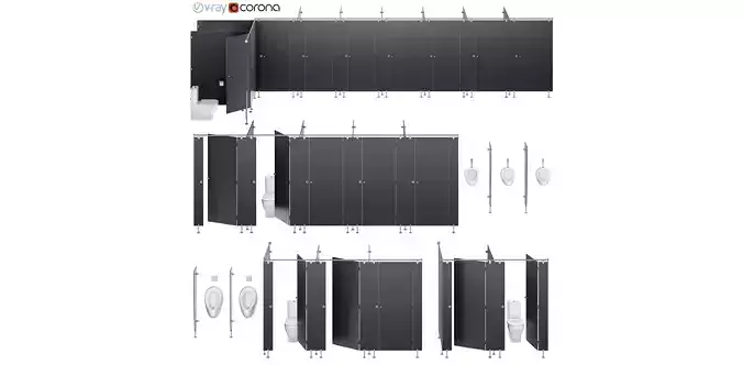 Sanitary partitions FunderMax 3 3D model