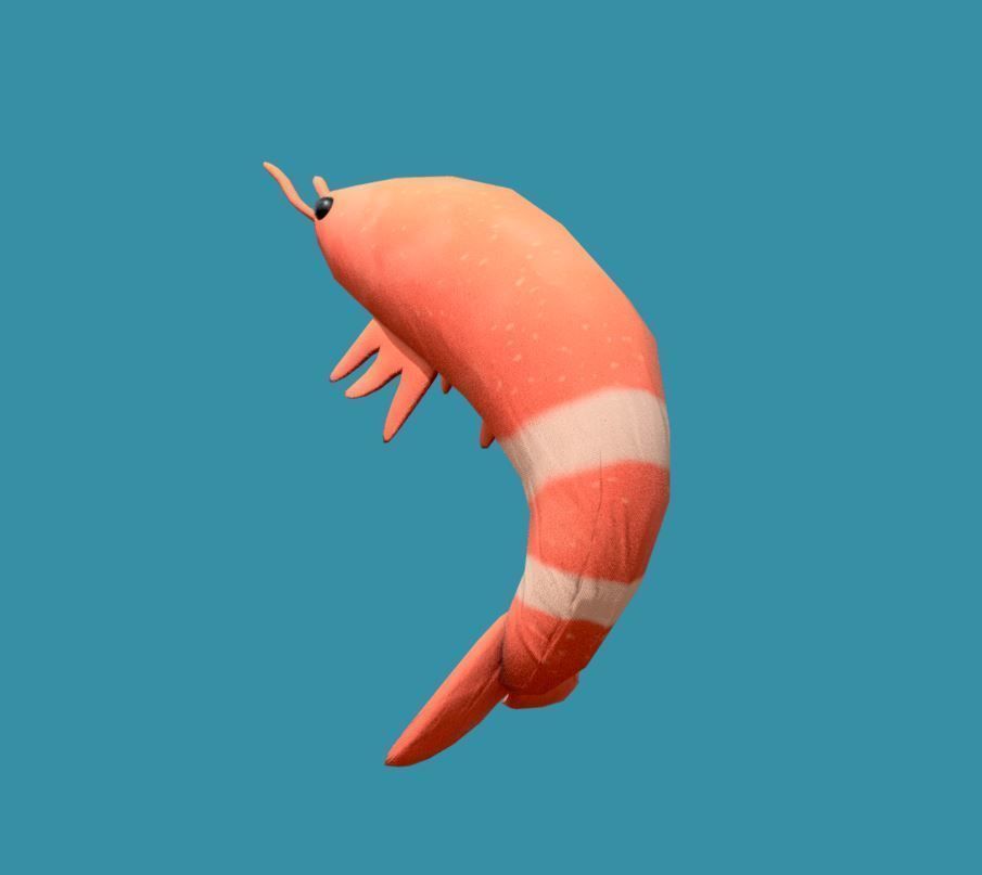 Shrimp Toy Low-poly 3D model_2