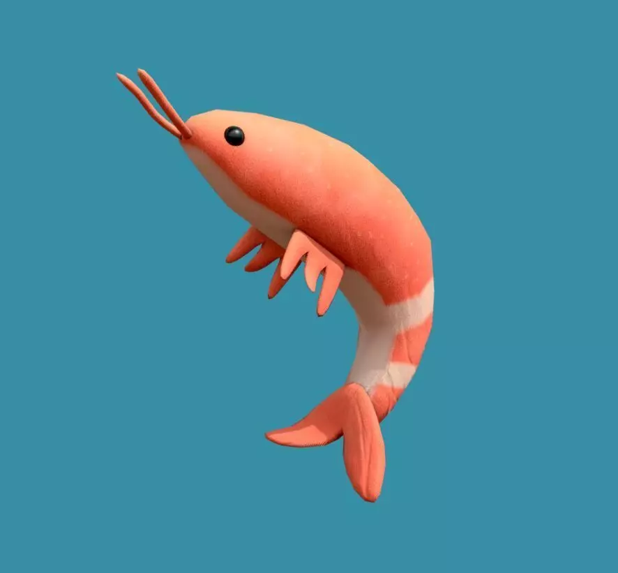 Shrimp Toy Low-poly 3D model_0