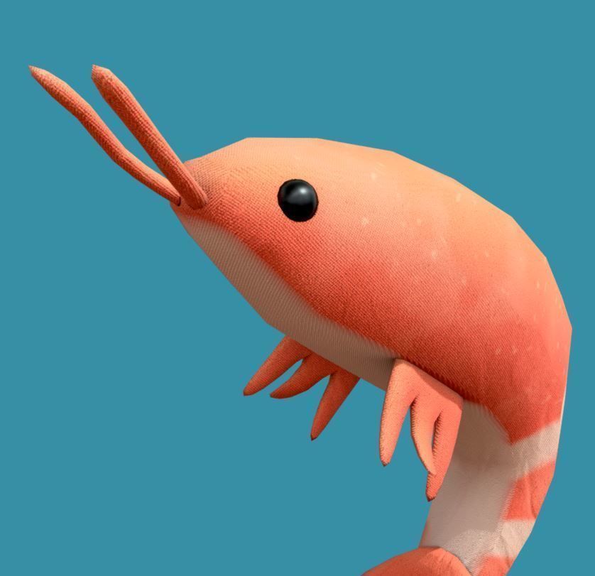 Shrimp Toy Low-poly 3D model_4