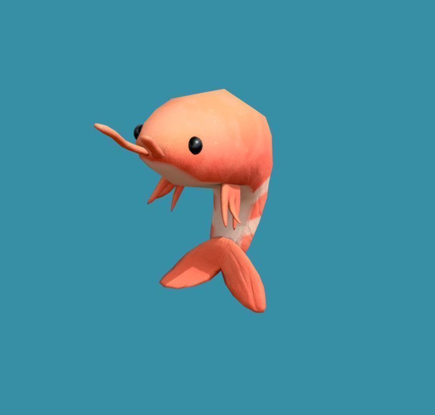 Shrimp Toy Low-poly 3D model_3