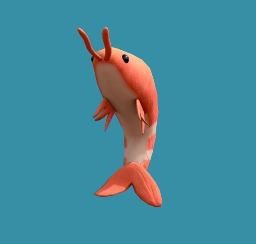 Shrimp Toy Low-poly 3D model_1