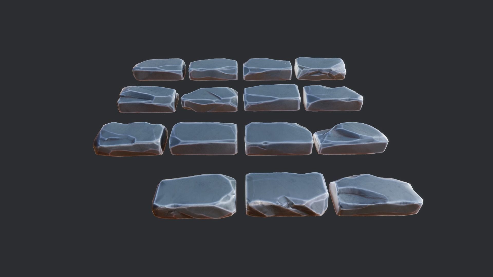 Stylized Stone blocks 3D model_2