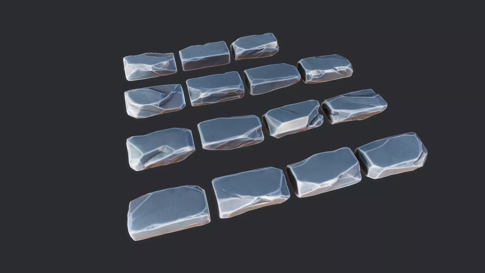 Stylized Stone blocks 3D model_0