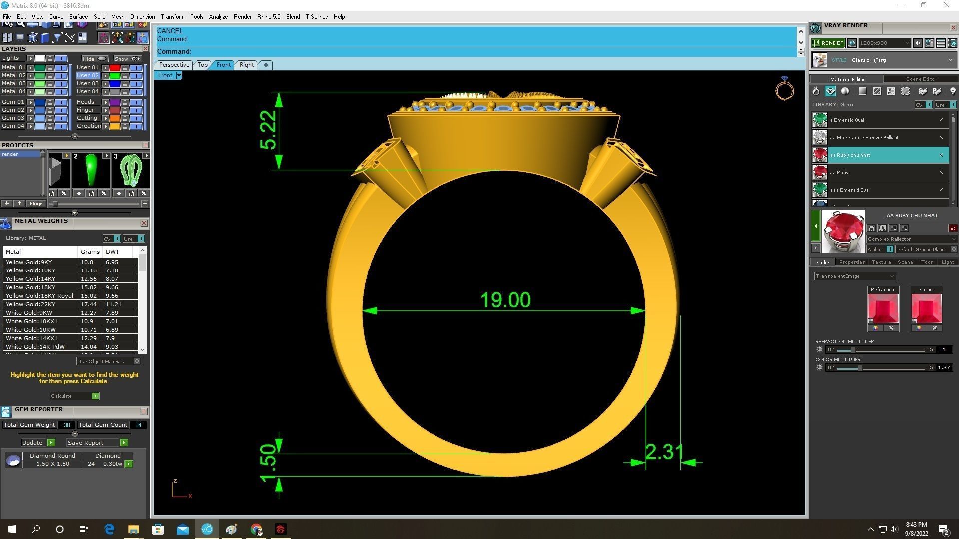 leaf of poppy ring for men 3816 3D print model_3