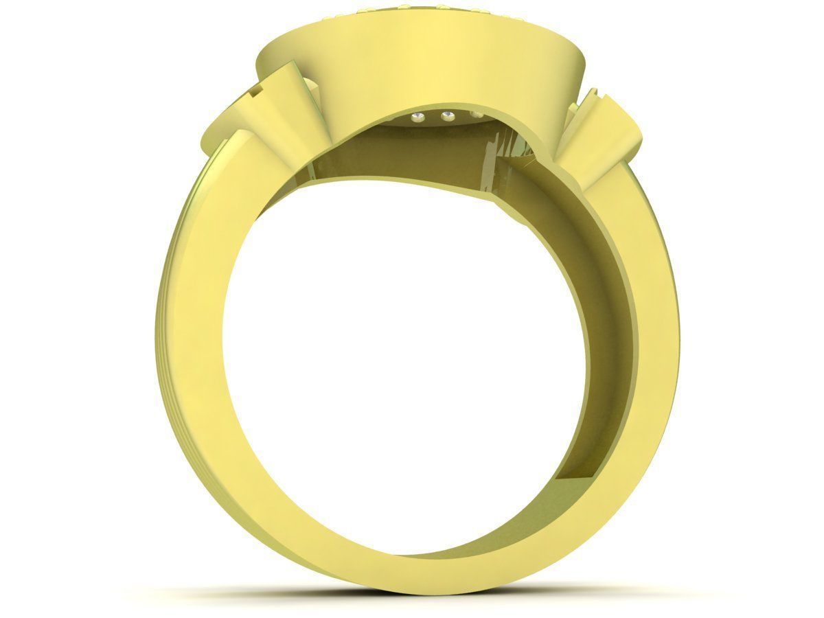 leaf of poppy ring for men 3816 3D print model_7