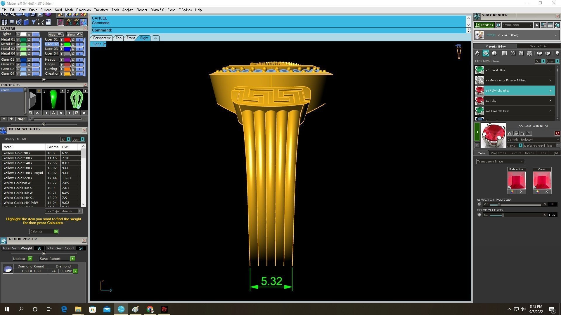 leaf of poppy ring for men 3816 3D print model_5