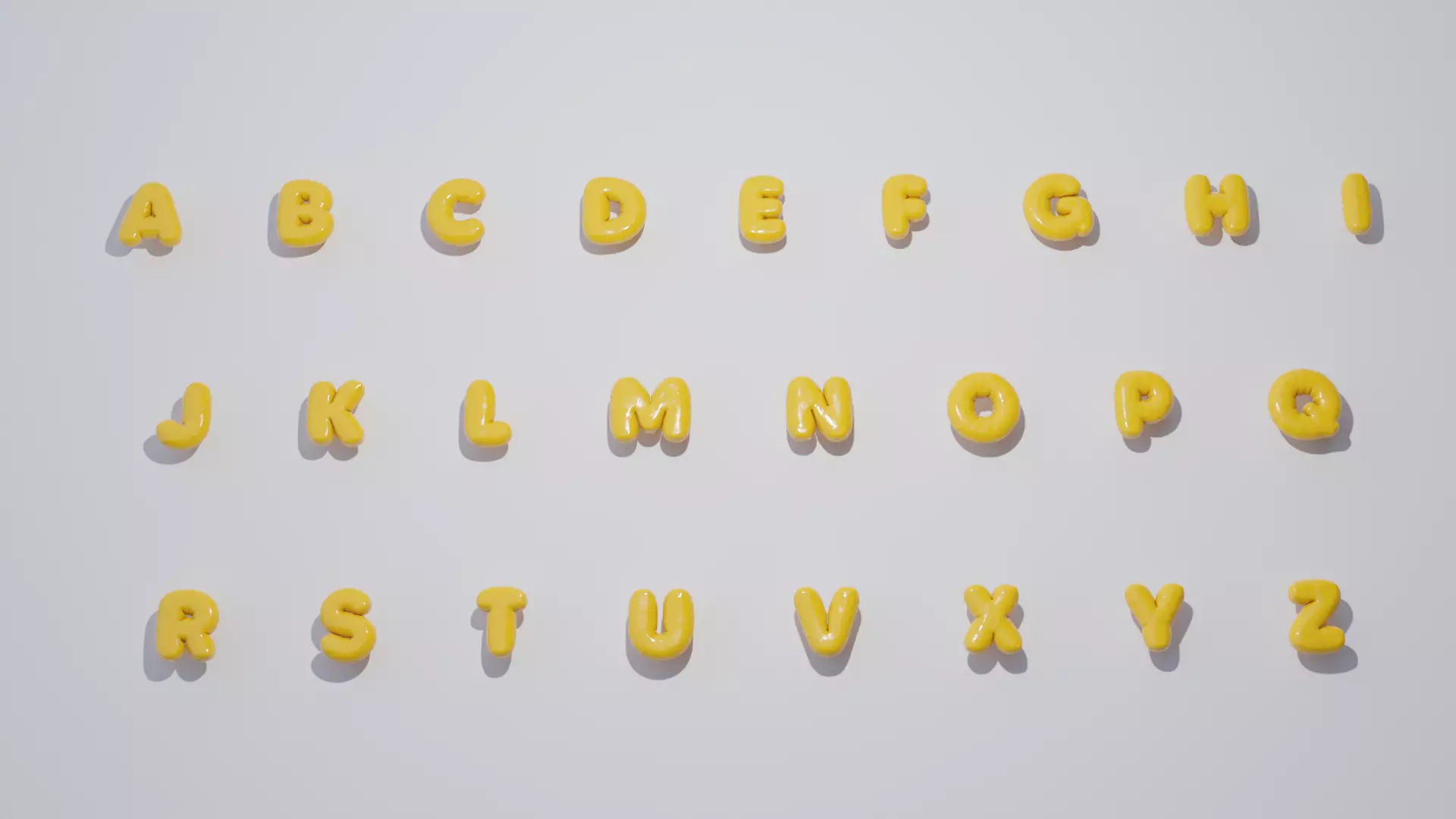 Balloon Letters with 4K textures 3D model_0