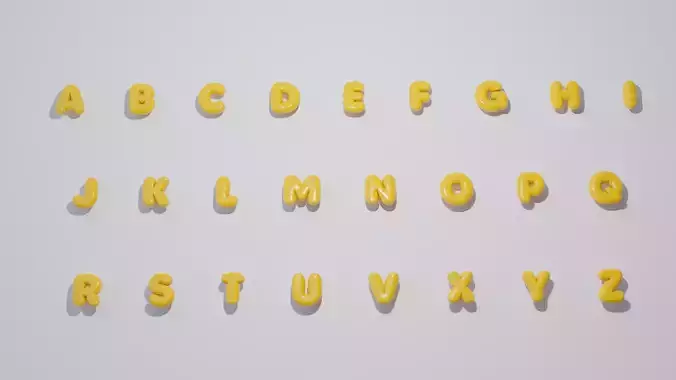 Balloon Letters with 4K textures 3D model