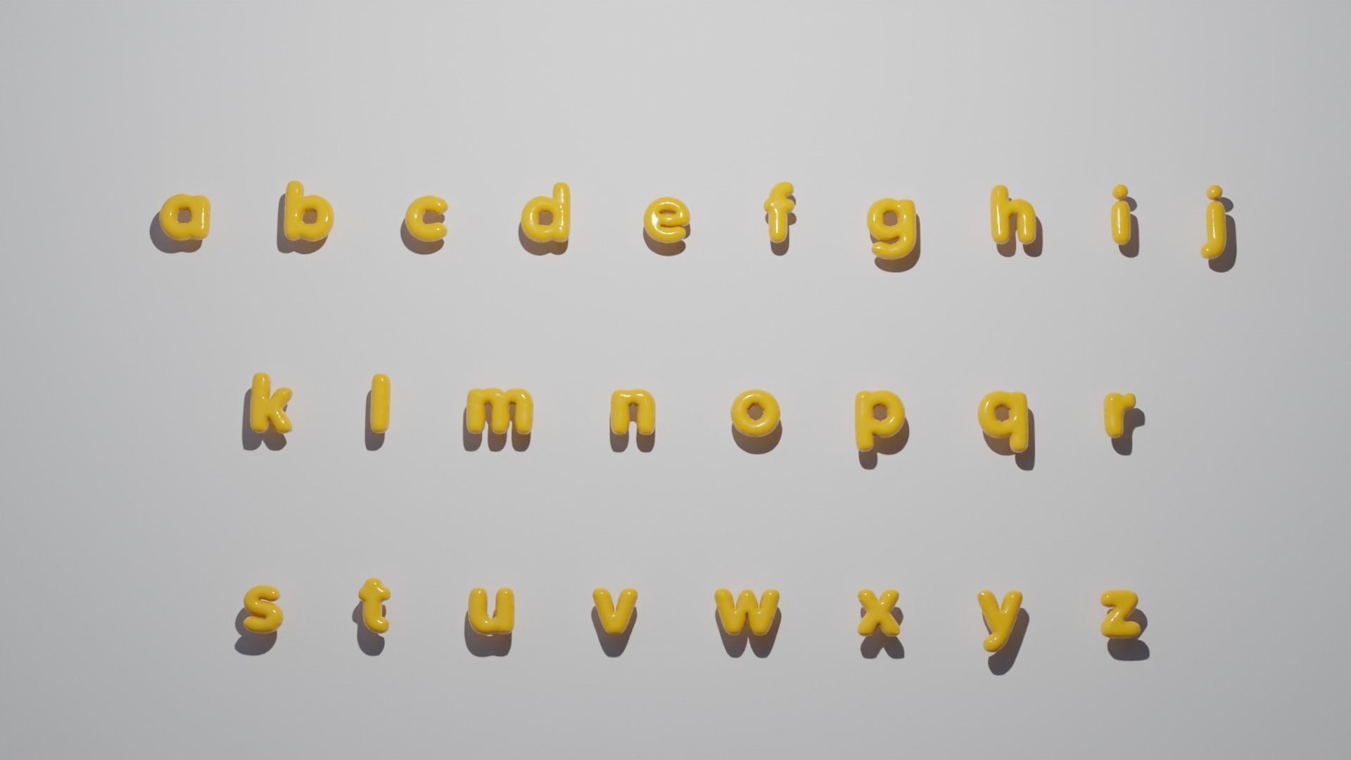 Balloon Letters with 4K textures 3D model_3