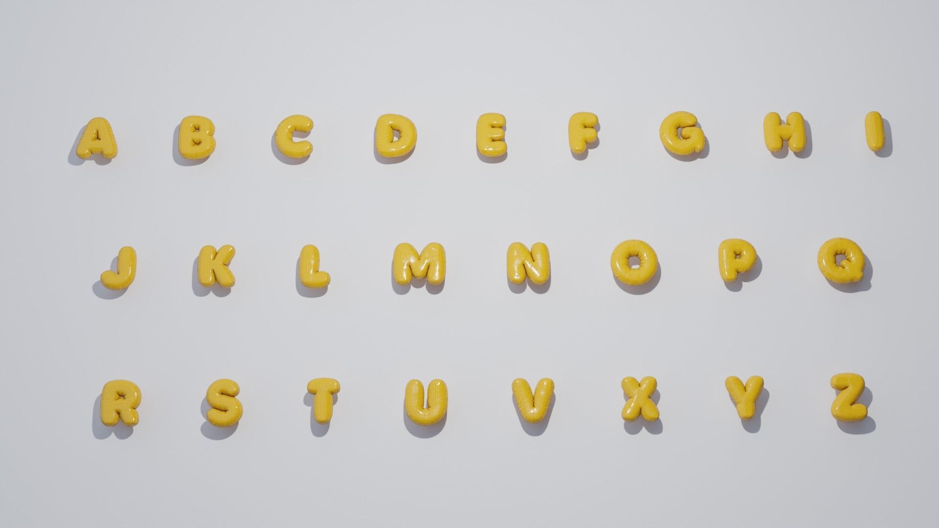 Balloon Letters with 4K textures 3D model_1