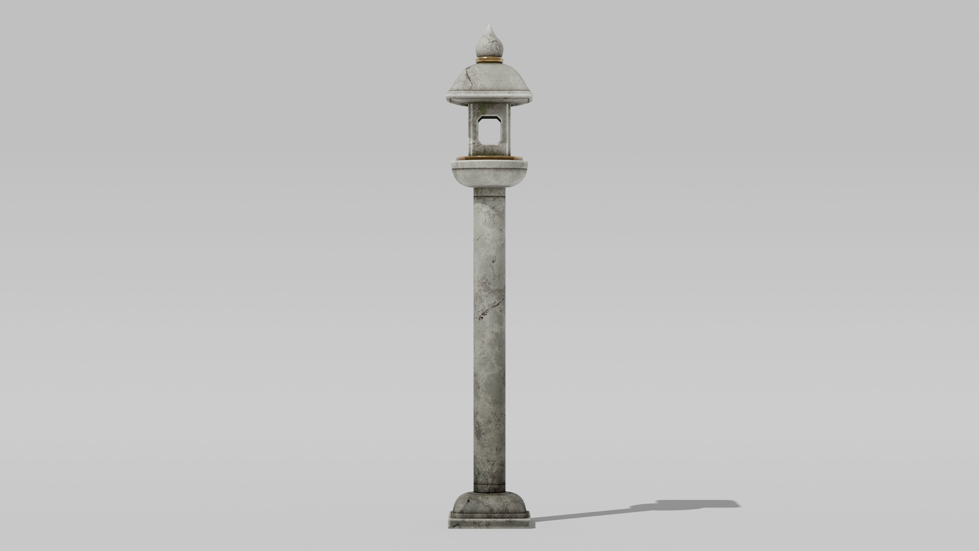 Japanese Furniture Kit - Outdoor Lamp A Low-poly 3D model_6