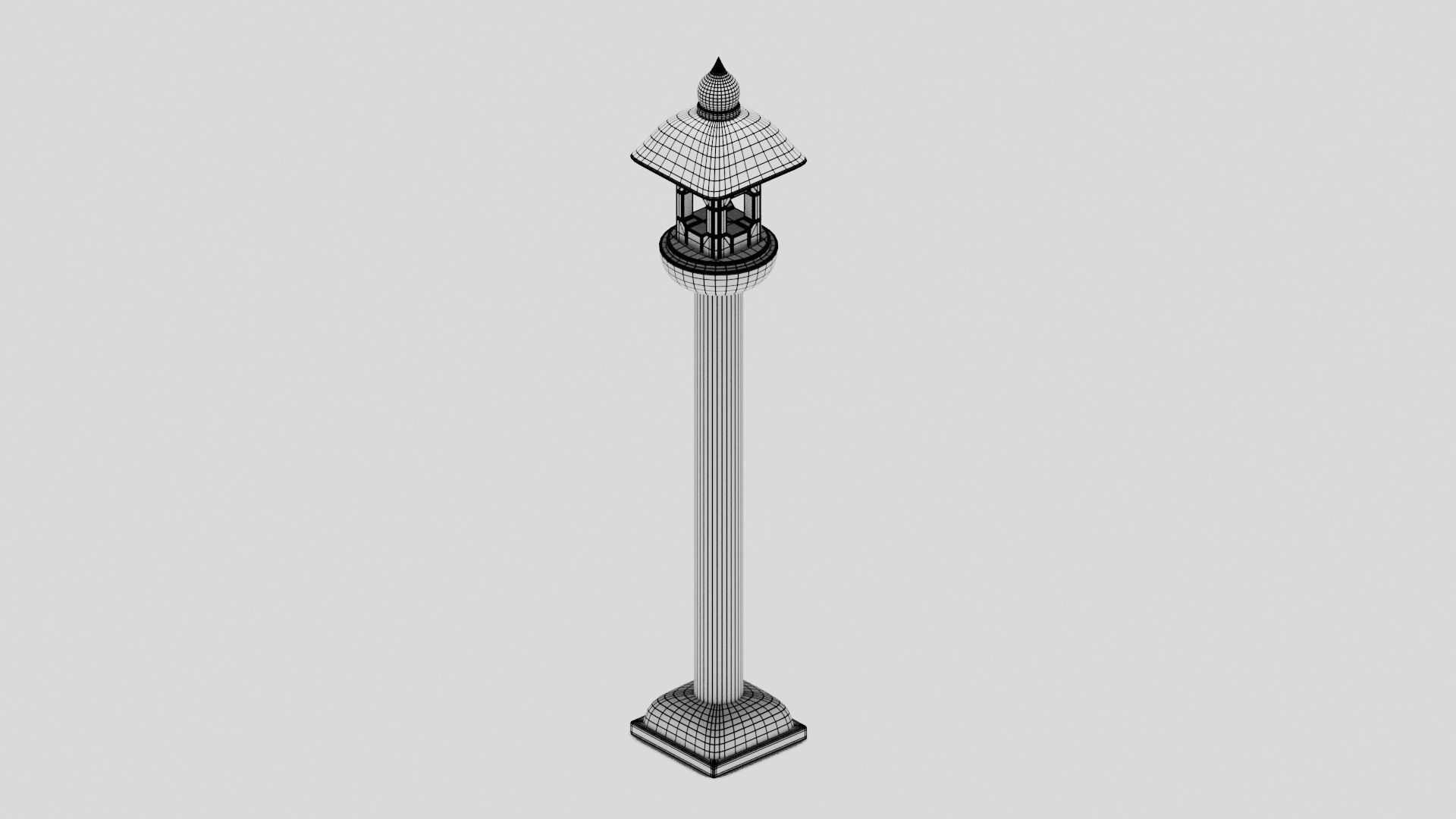 Japanese Furniture Kit - Outdoor Lamp A Low-poly 3D model_7