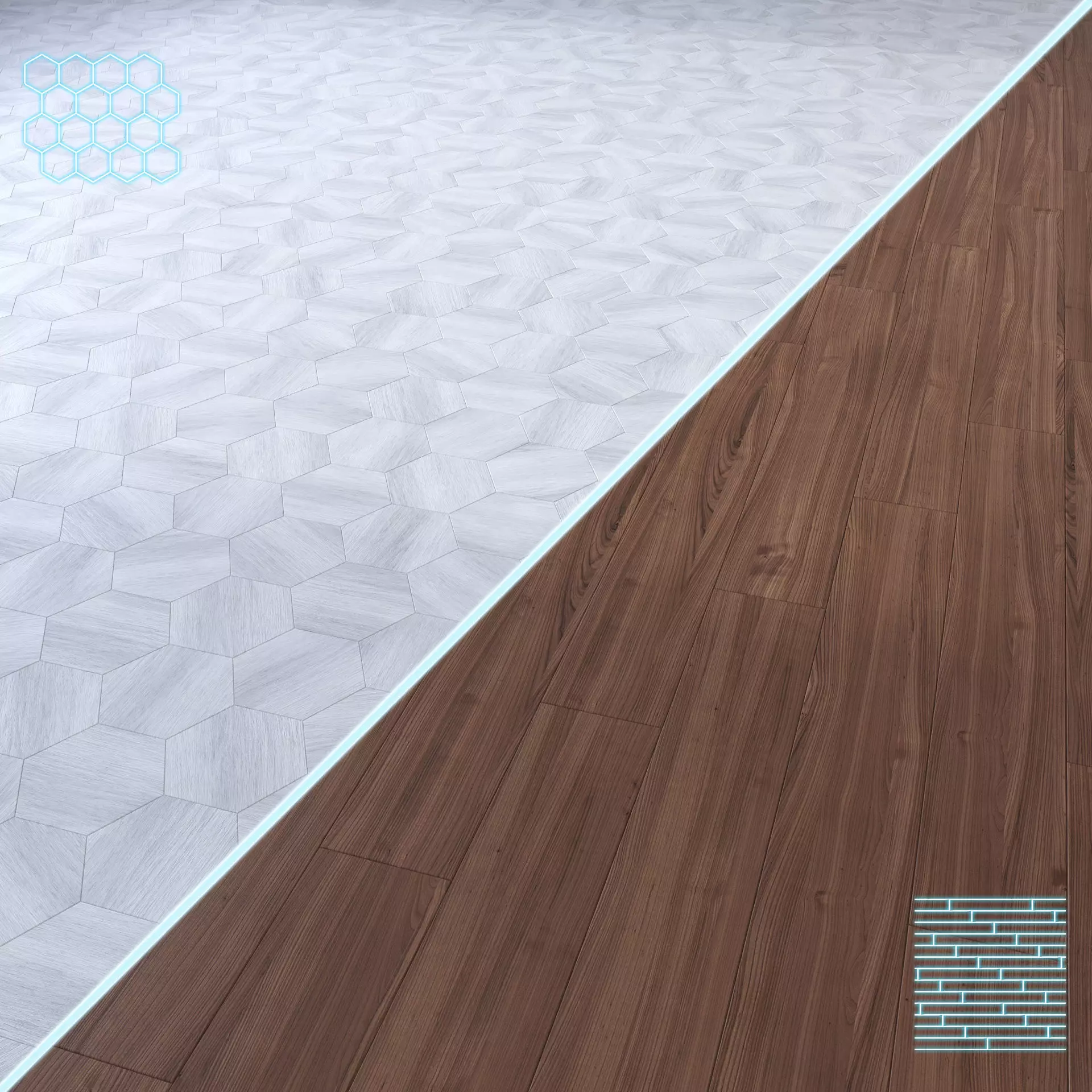 Parquet - Laminate - Wooden floor 2 in 1 Low-poly 3D model