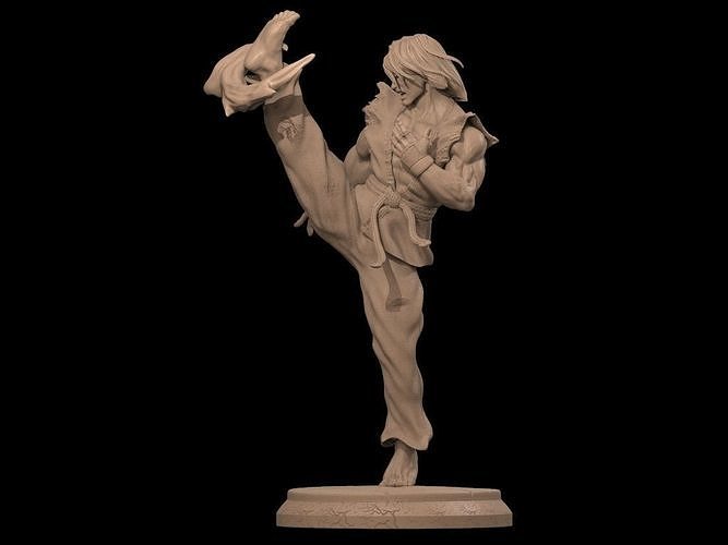 Ken 3D Print statue of man in martial arts pose 3D print model
