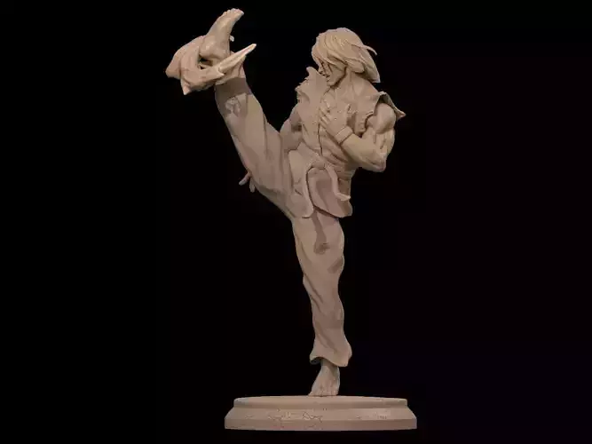 Ken 3D Print statue of man in martial arts pose 3D print model