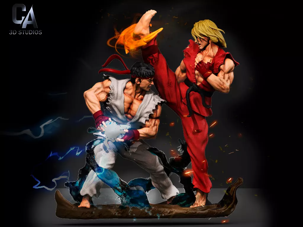 Ken and Ryu 3D Print 3D print model_0