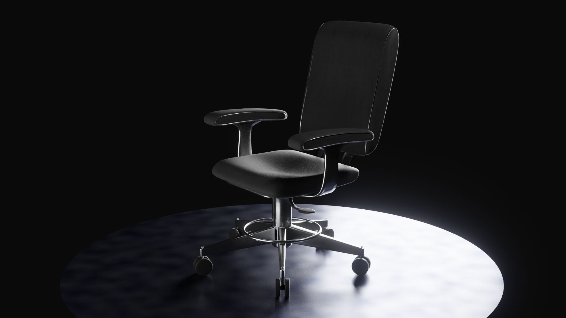 Simple Office Chair 3D model_3