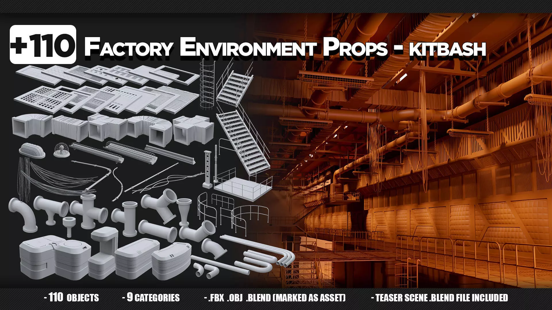 110 Factory Environment Props - KITBASH - VOL 02 3D model_0