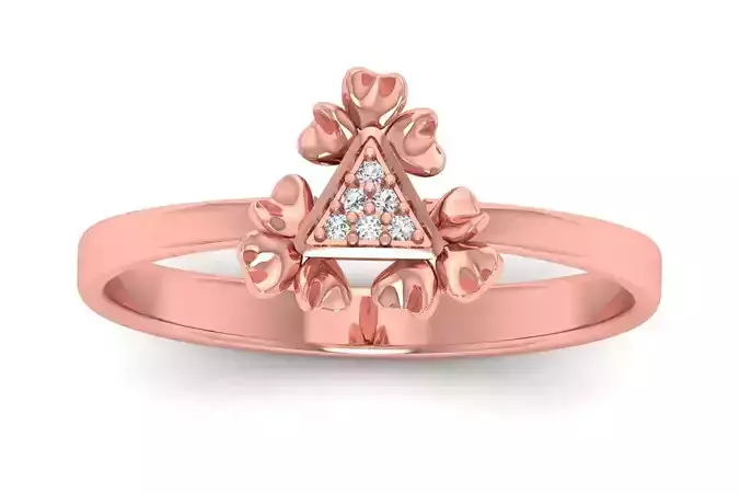 Solitaire Wedding Engagement Women Light Weight Flower Rings