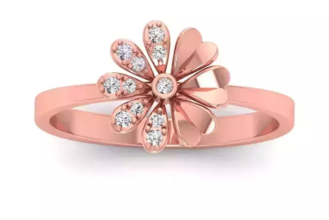 Solitaire Wedding Engagement Women Light Weight Flower Rings