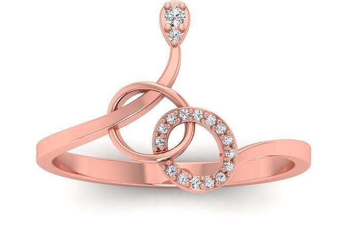Solitaire Wedding Engagement Women Light Weight Bypass Rings 3D print model
