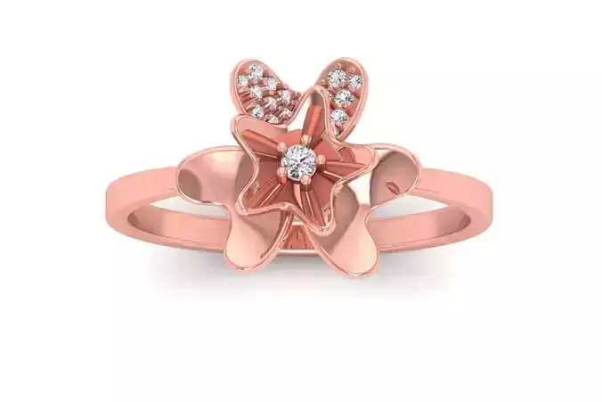 Solitaire Wedding Engagement Women Light Weight Flower Rings
