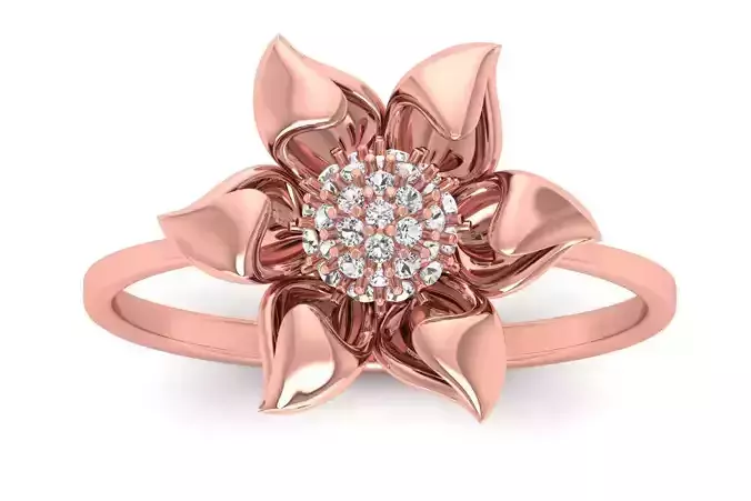 Solitaire Wedding Engagement Women Light Weight Flower Rings