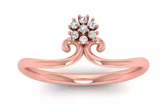 Solitaire Wedding Engagement Women Flower Bypass Rings 3D print model
