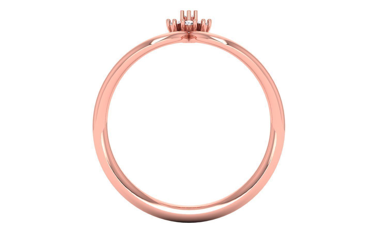 Solitaire Wedding Engagement Women Flower Bypass Rings 3D print model_3