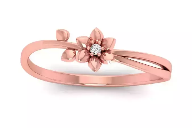 Solitaire Wedding Engagement Women Light Weight Flower Rings