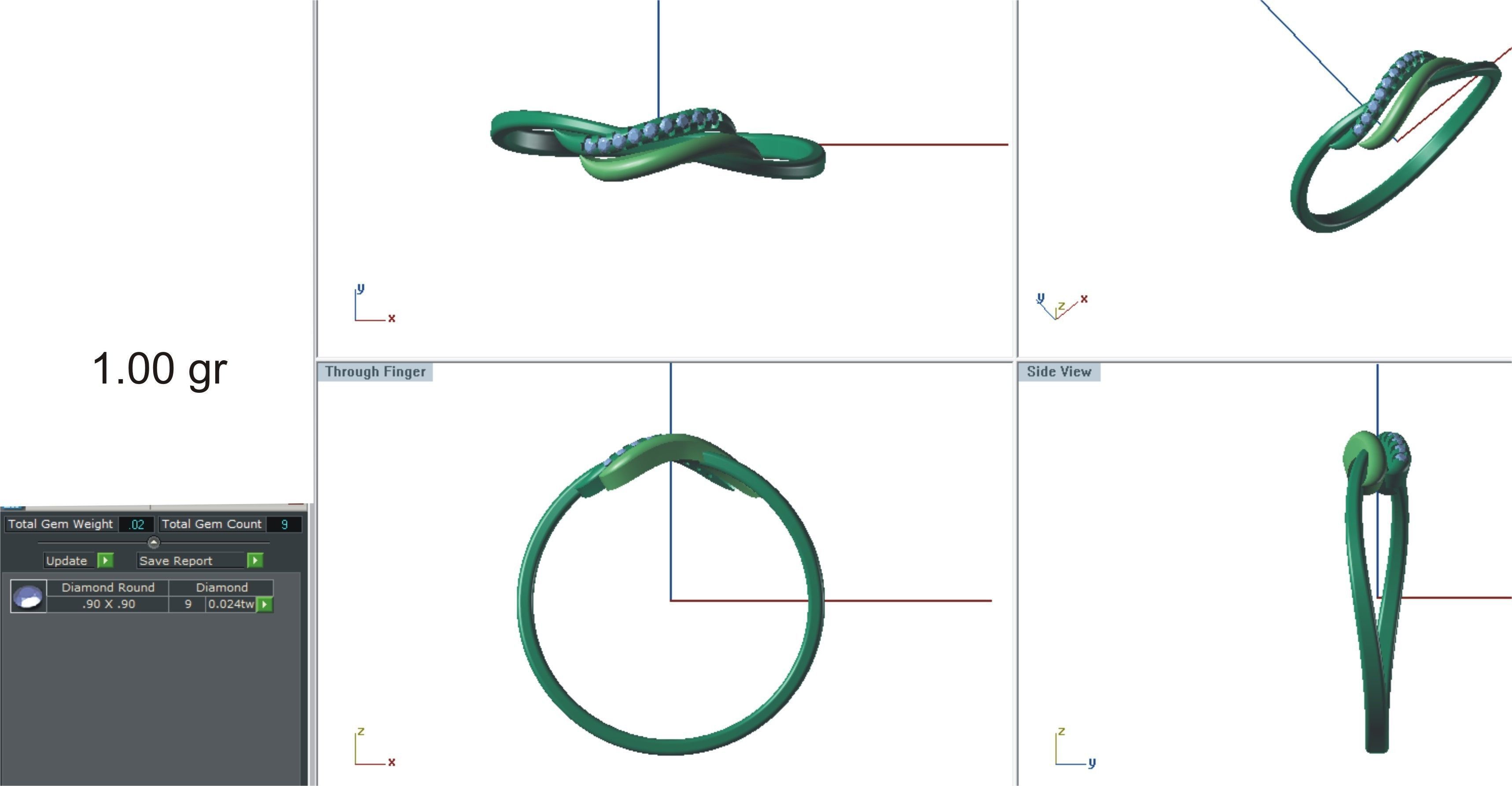Solitaire  Engagement Women Light Weight Rings 3D print model_4