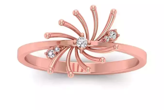 Solitaire Wedding Engagement Women Light Weight Flower Rings