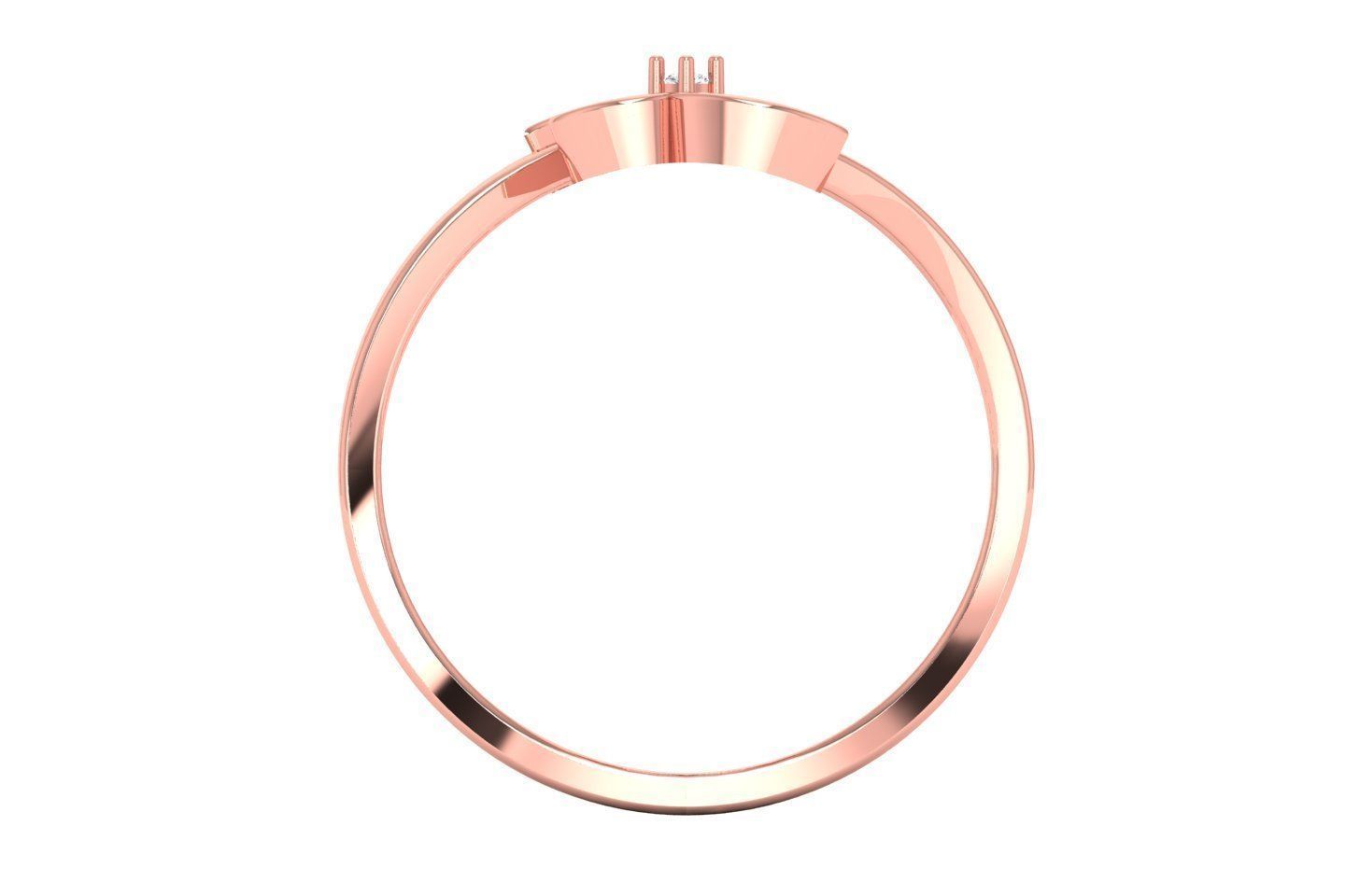 Solitaire  Engagement Women Light Weight Rings 3D print model_3